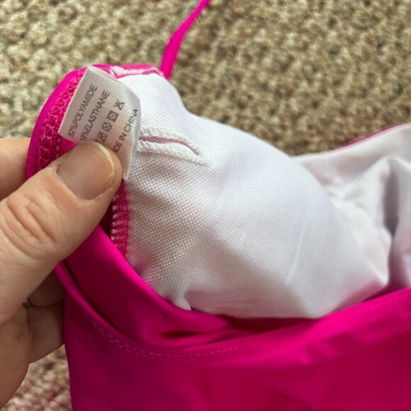 Swimsuit Onepiece - Hot Pink Size Medium Halter Padded - Picture 7 of 7